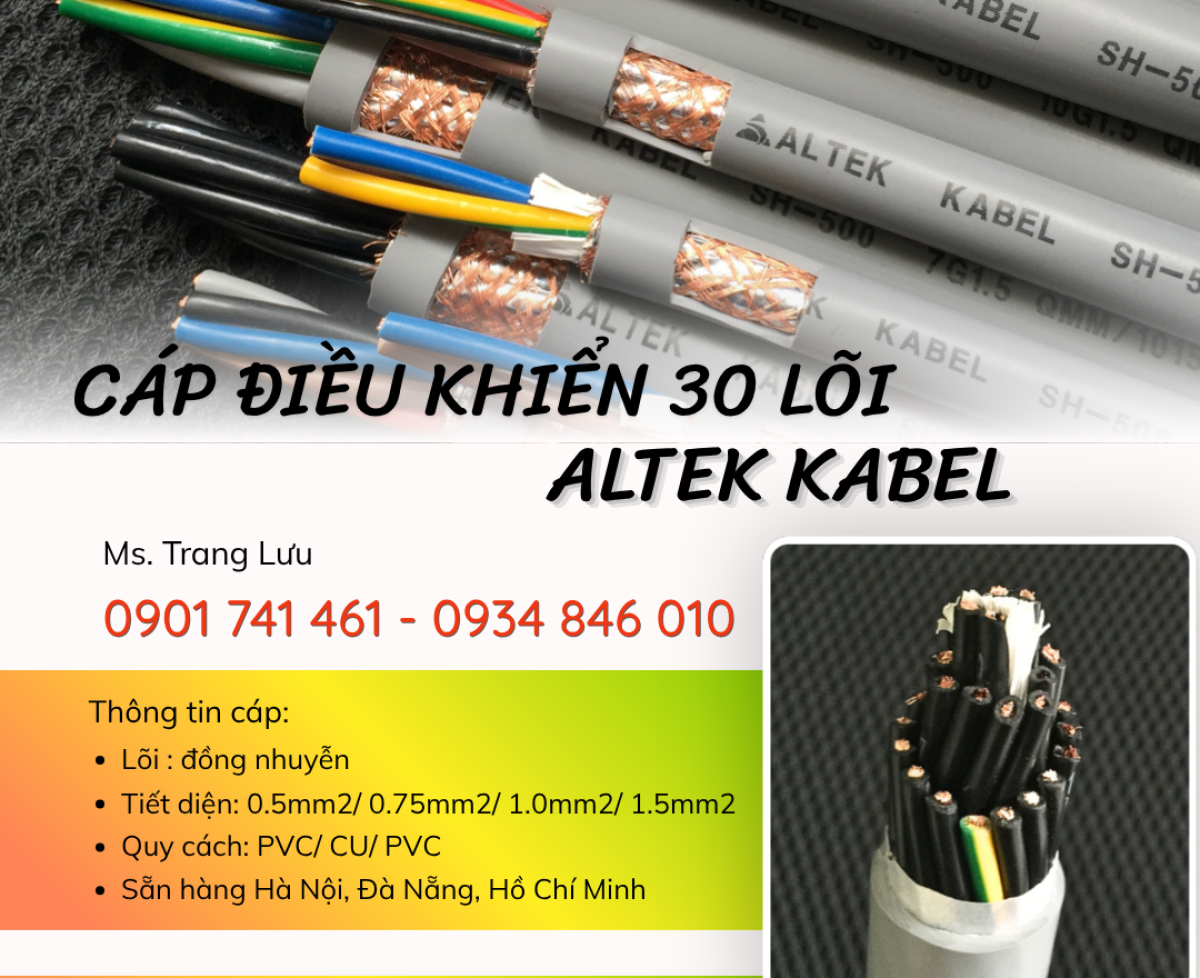Phân phối cáp điều khiển Altek Kabel 30x0.5/ 30x0.75/ 30x1/ 30x1.5 tại Hà Nội