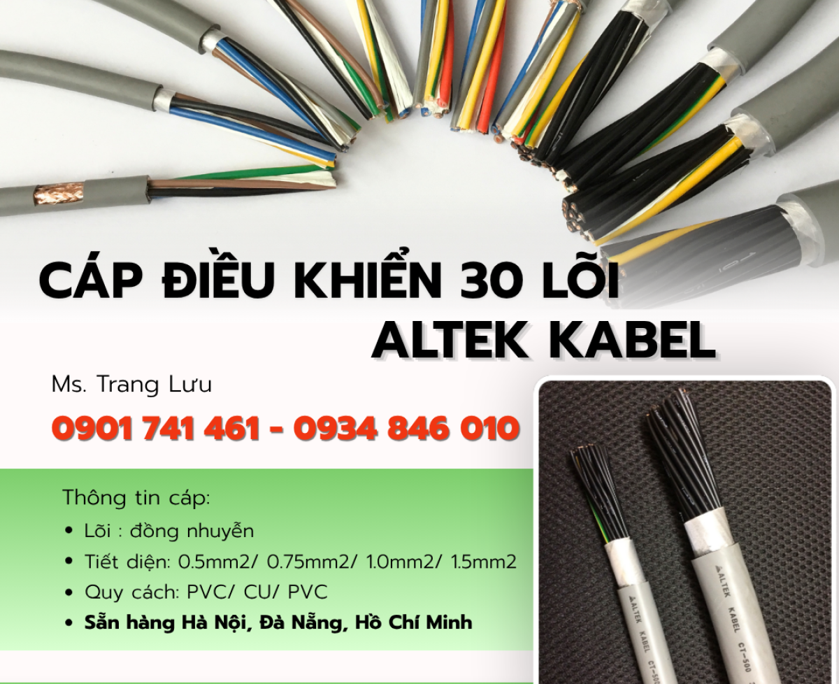 Phân phối cáp điều khiển Altek Kabel 30x0.5/ 30x0.75/ 30x1/ 30x1.5 tại Hà Nội