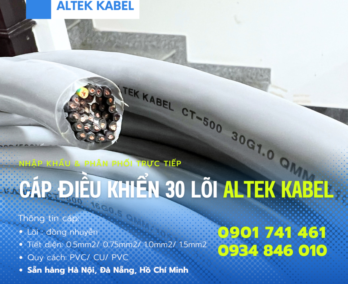 Phân phối cáp điều khiển Altek Kabel 30x0.5/ 30x0.75/ 30x1/ 30x1.5 tại Hà Nội