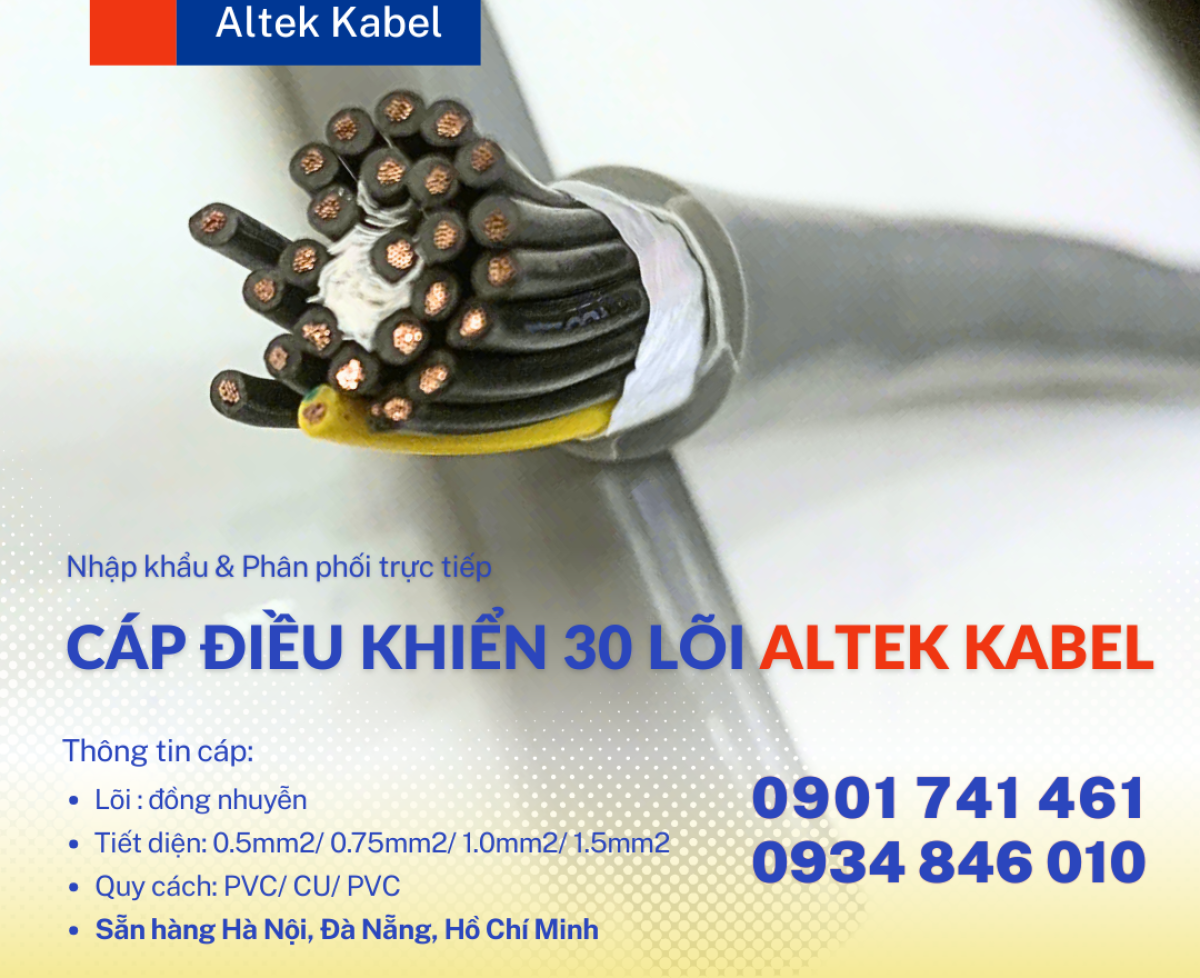 Phân phối cáp điều khiển Altek Kabel 30x0.5/ 30x0.75/ 30x1/ 30x1.5 tại Hà Nội