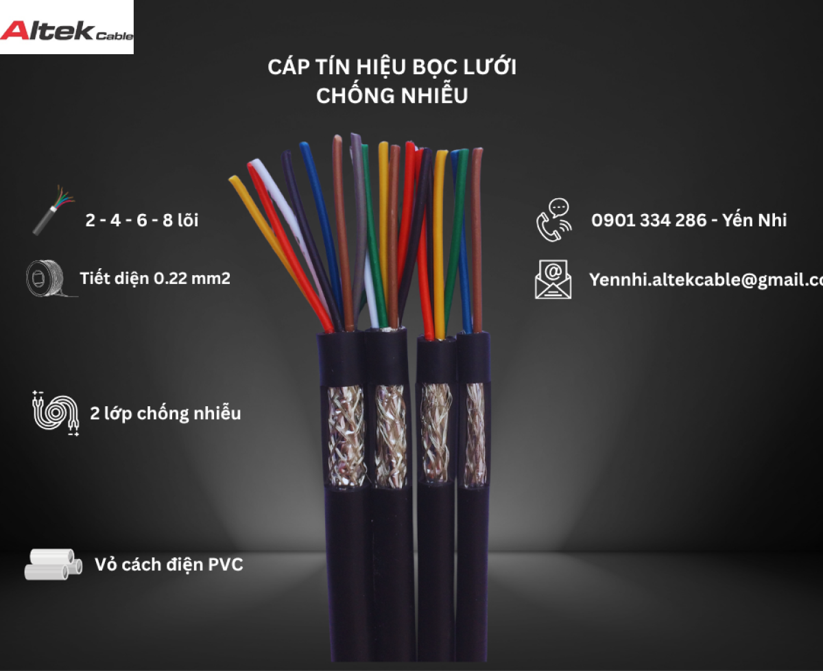 Cáp tín hiệu chống nhiễu Altek Kabel 2 lõi, 4 lõi, 6 lõi, 8 lõi 0.22mm².