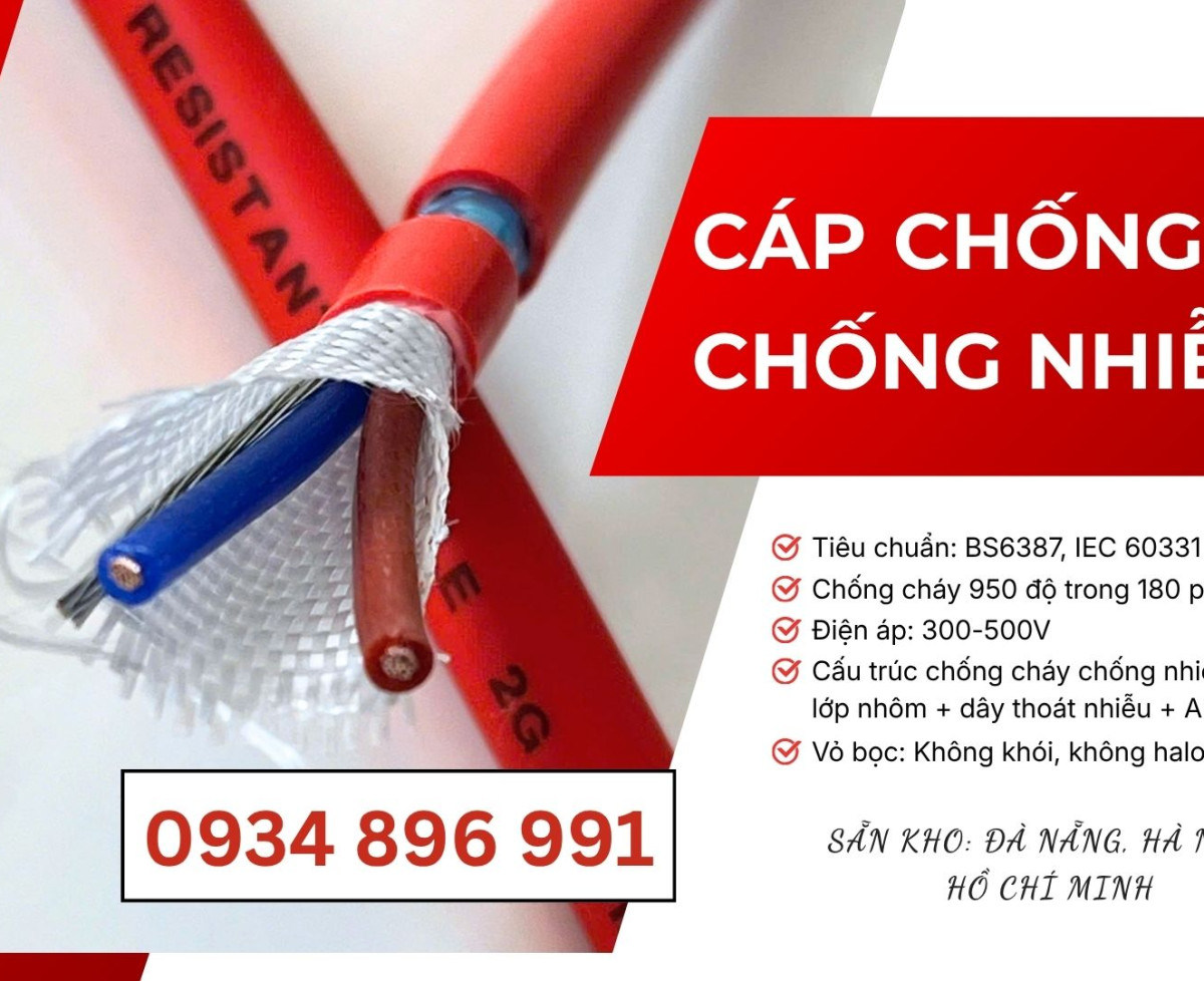 Cáp Chống Cháy 2x0.75mm² Có Chống Nhiễu TP.HCM, Bình Thuận, Long An