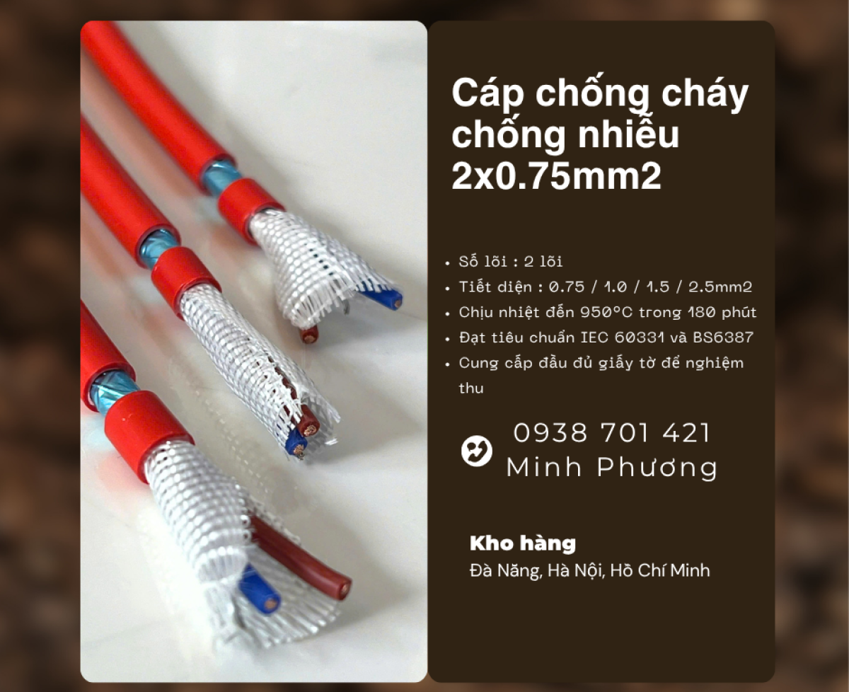 Cáp chống cháy chống nhiễu 2x0.75mm² – Lựa chọn an toàn cho hệ thống PCCC Huế