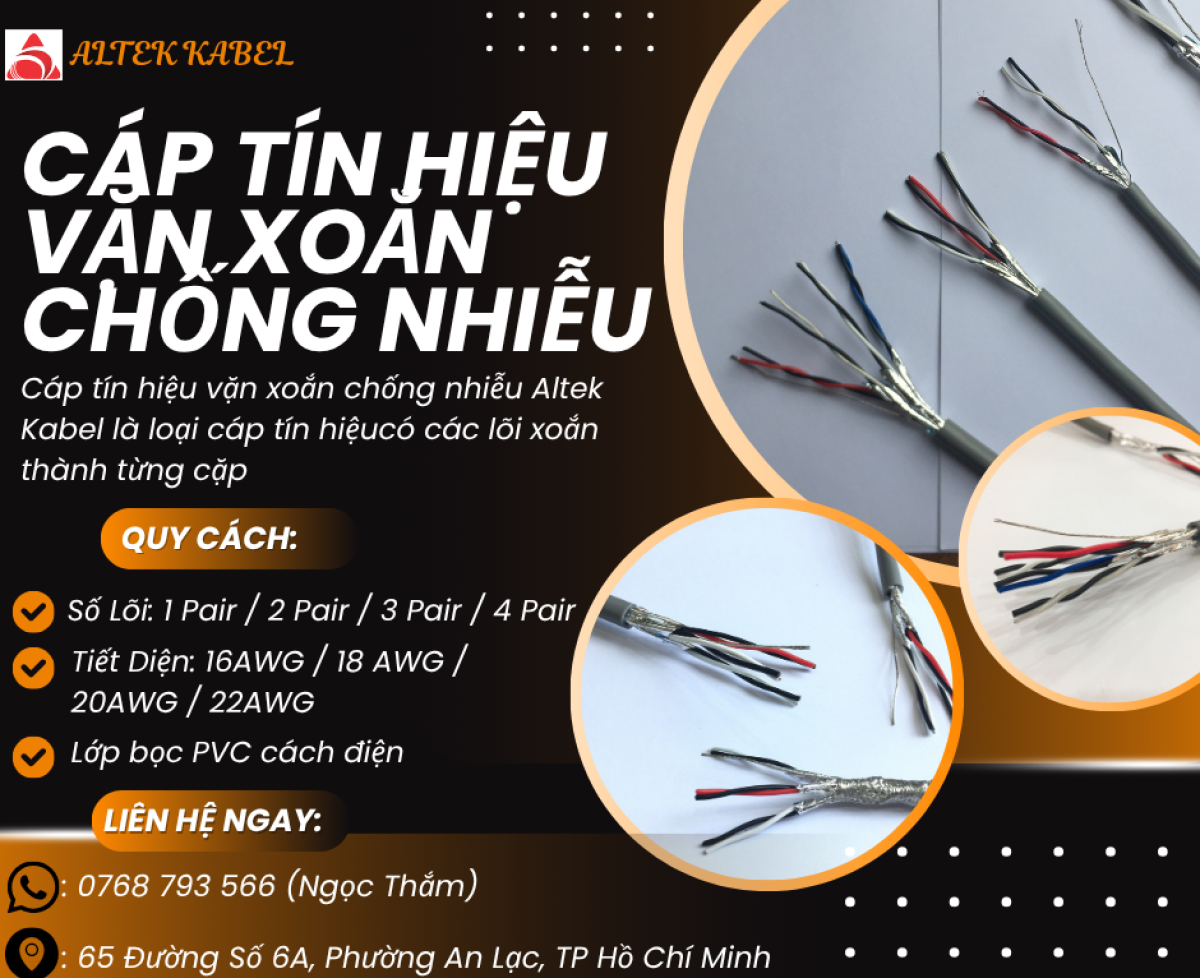 Cáp Tín Hiệu Vặn Xoắn Chống Nhiễu ALTEK KABEL