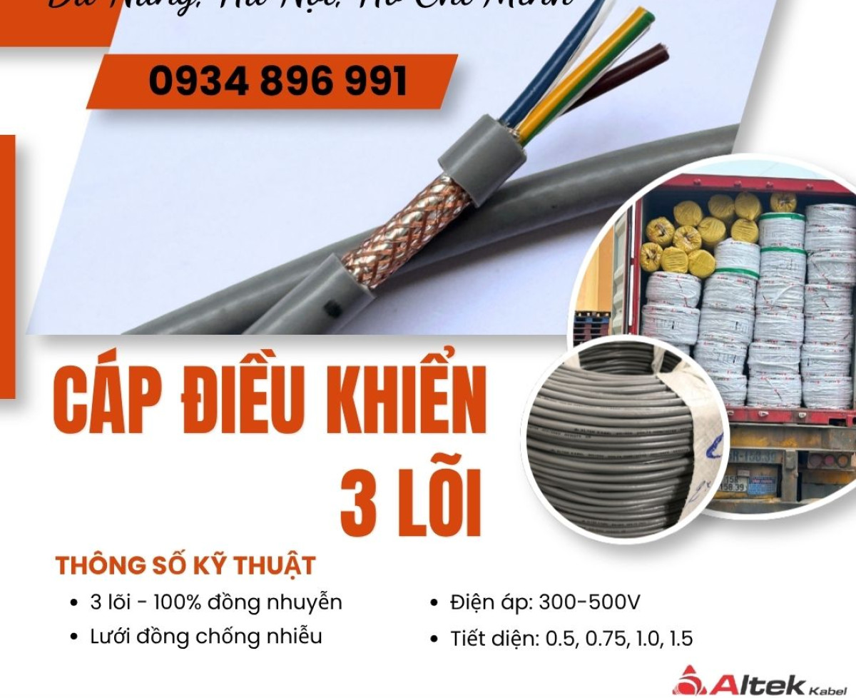 Dây Điều Khiển 3x1.5 Sẵn Kho HCM, Bình Dương Giá Cạnh Tranh