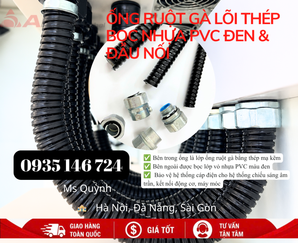Ống luồn dây điện, ống ruột gà lõi thép phi 20,25,32,40