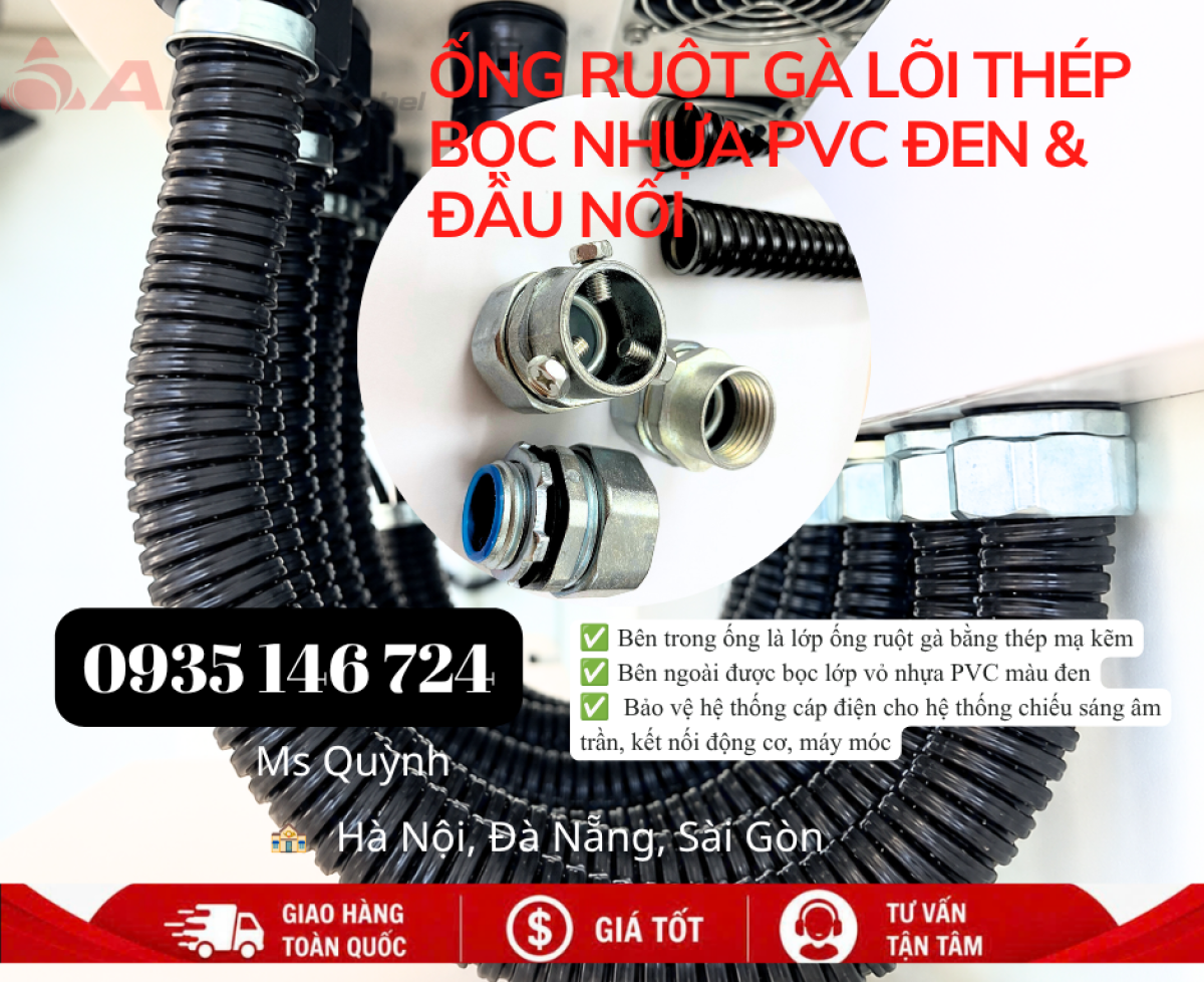 Ống luồn dây điện, ống ruột gà lõi thép phi 20,25,32,40