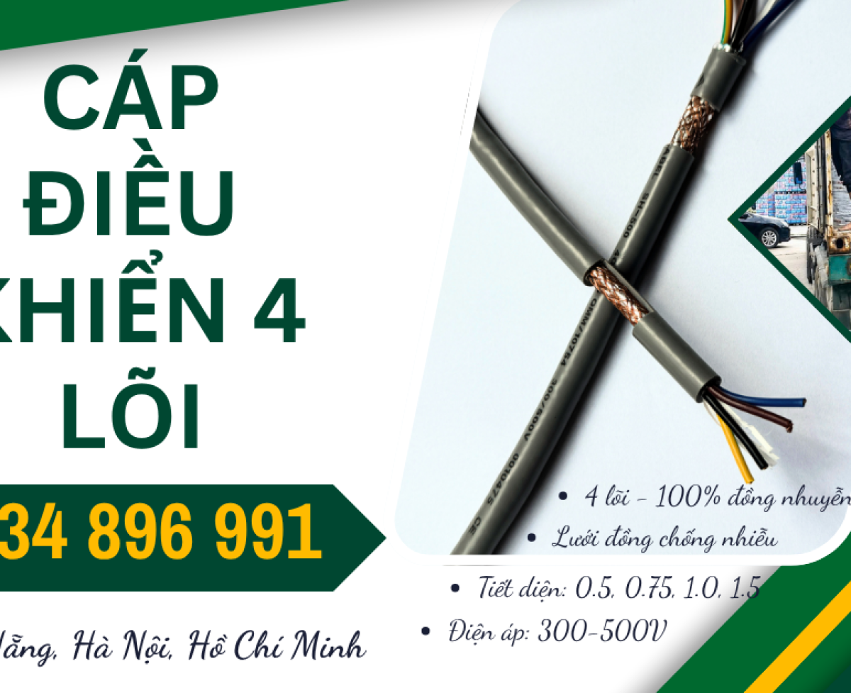 Cáp Điều Khiển 4x1.5 Chất Lượng Cao – Sẵn Hàng Cần Thơ, Long An, Bình Thuận