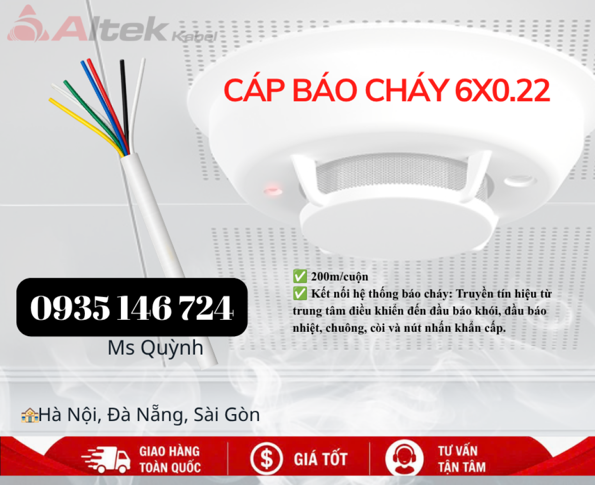 Cáp âm thanh báo cháy 6x0.22mm2 Altek Kabel
