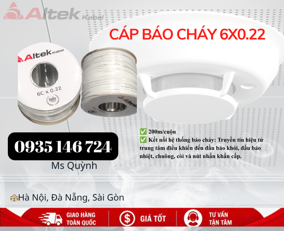 Cáp âm thanh báo cháy 6x0.22mm2 Altek Kabel