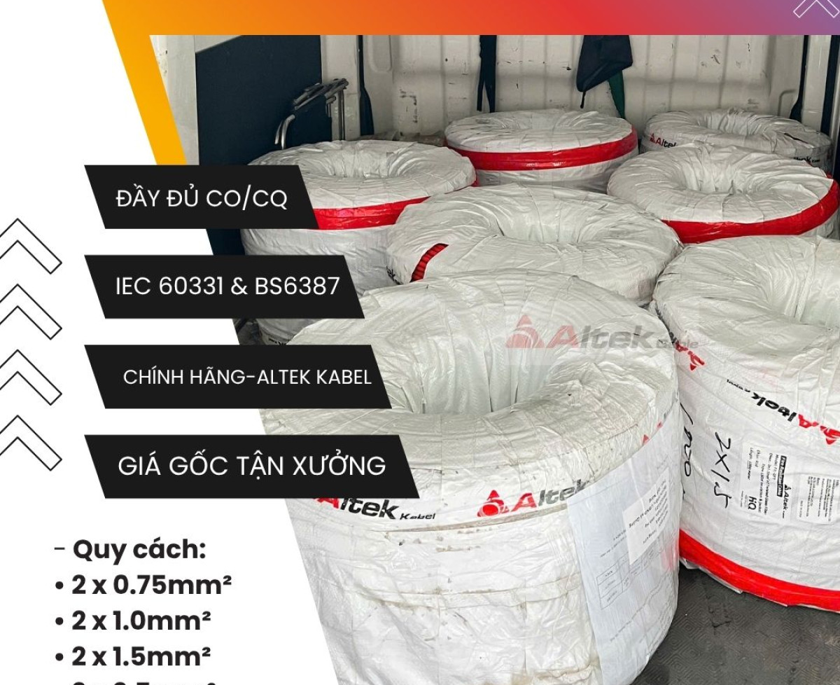 Cáp chống cháy chống nhiễu - altek kabel 2 lõi x 0.75