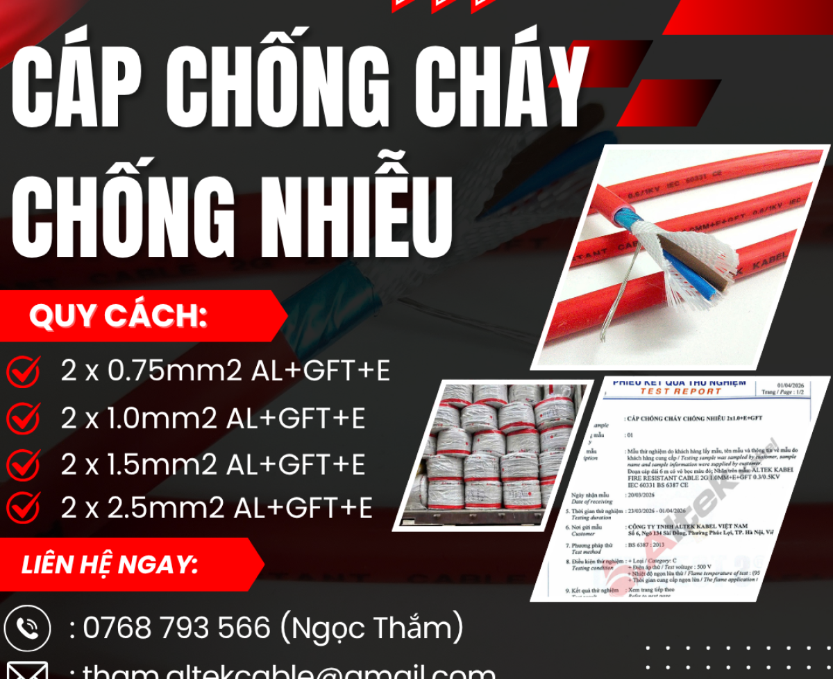 Cáp Chống Cháy Chống Nhiễu ALTEK KABEL - Cáp PCCC Cho Công Trình Hiện Đại
