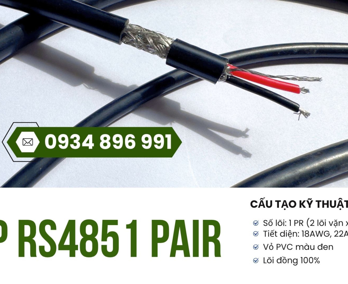 Cáp RS485 1 Pair 18AWG Sẵn Kho Đà Nẵng, Hà Nội, TP. Hồ Chí Minh