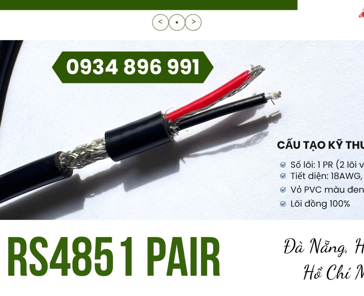 Cáp RS485 1 Pair 18AWG Sẵn Kho Đà Nẵng, Hà Nội, TP. Hồ Chí Minh