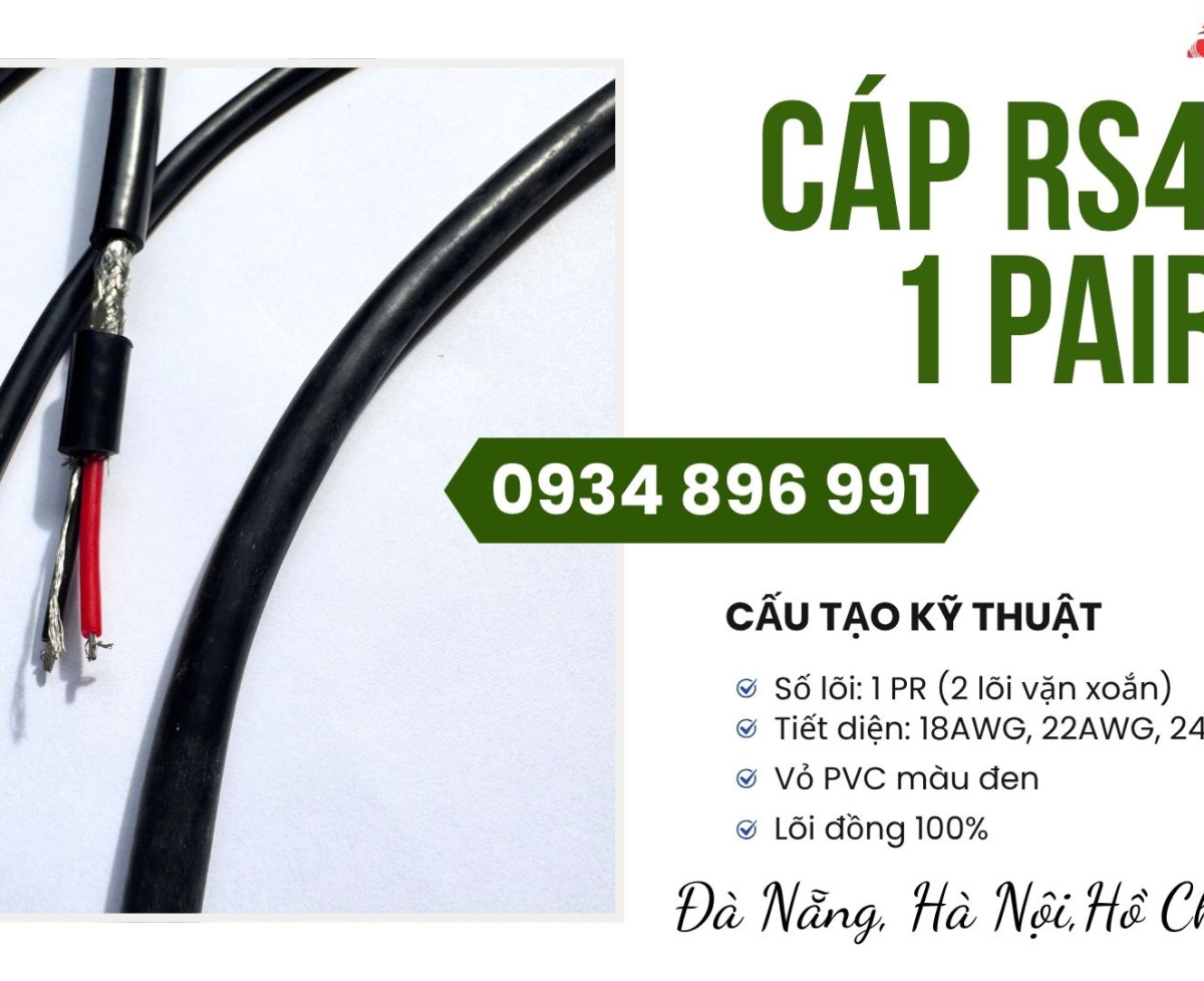 Cáp RS485 1 Pair 18AWG Sẵn Kho Đà Nẵng, Hà Nội, TP. Hồ Chí Minh