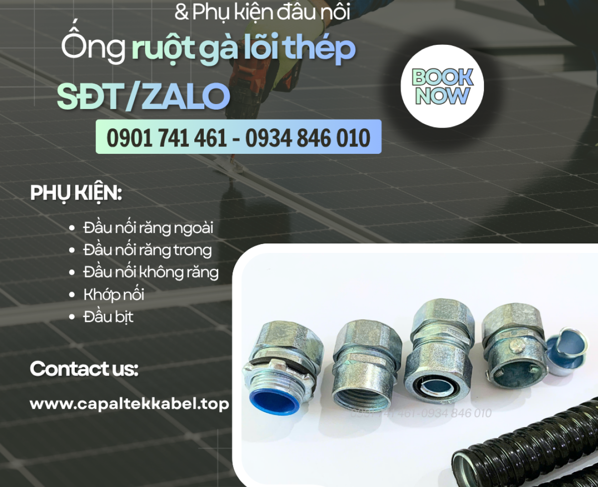 Phân phối ống ruột gà lõi thép và phụ kiện ống D16, D20, D32, D40