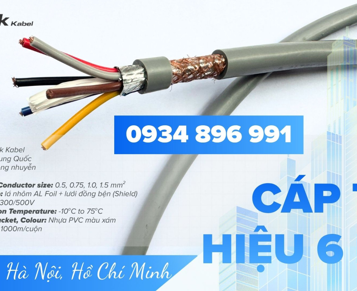 Cáp Điều Khiển 6 Lõi Shielded Giá Tốt Thanh Hóa, Nghệ An, Hà Tĩnh