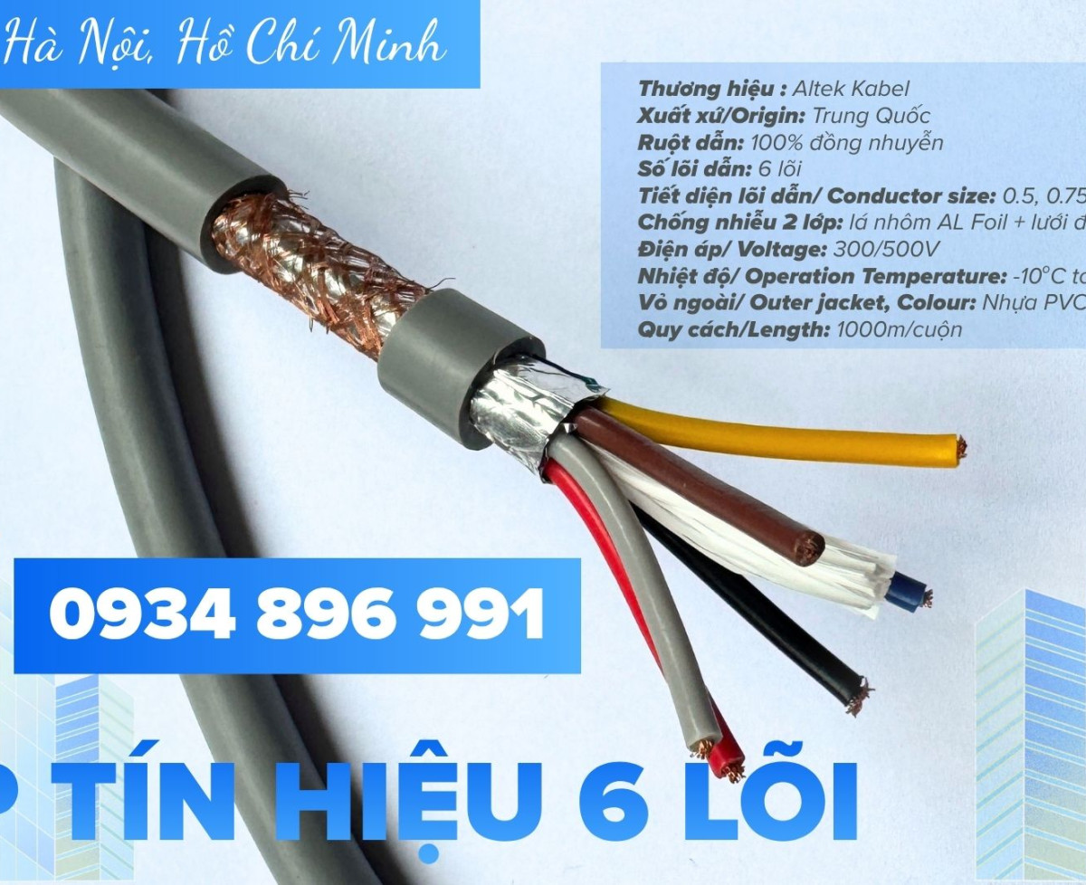 Cáp Điều Khiển 6 Lõi Shielded Giá Tốt Thanh Hóa, Nghệ An, Hà Tĩnh