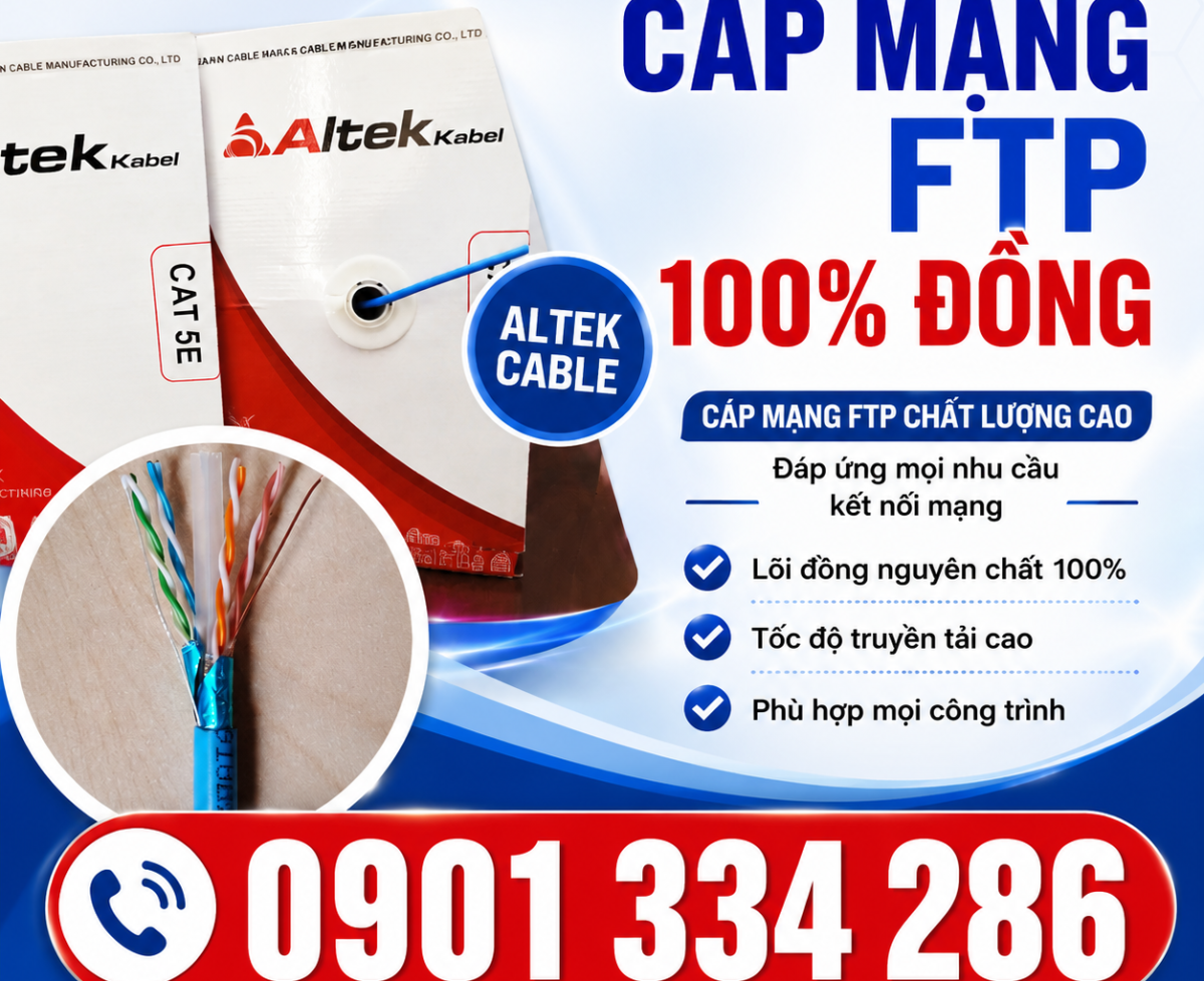 Cáp mạng Cat5e & Cat6 chống nhiễu Altek Kabel