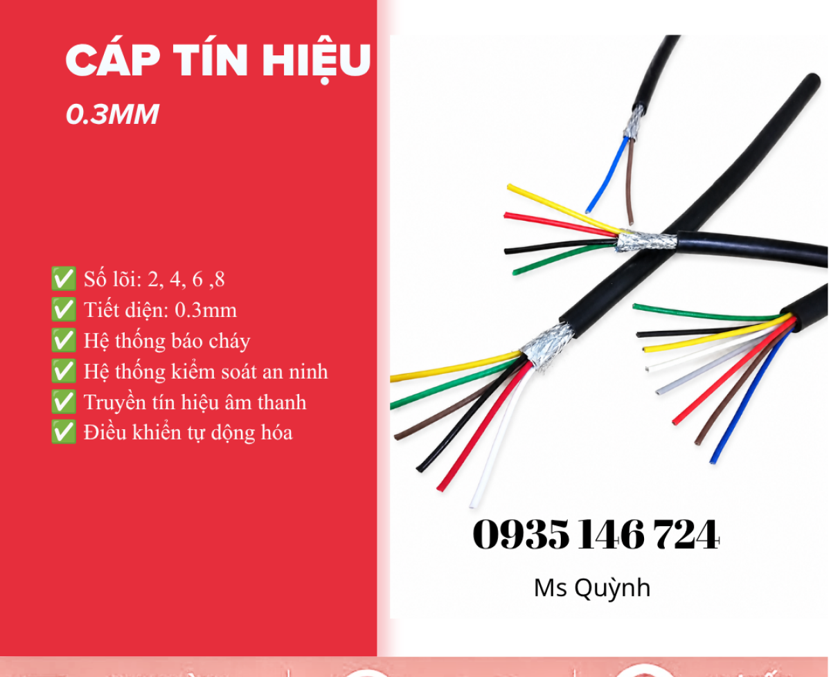 Cáp tín hiệu 2x0.3, 4x.0.3, 6x0.3, 8x0.3 Altek Kabel