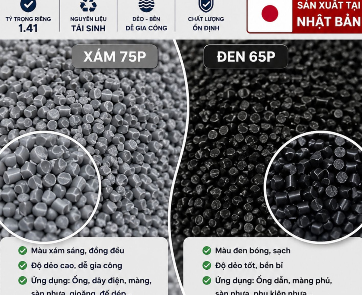 Hạt nhựa Pvc tái sinh dẻo- chất lượng nhật bản, giá sỉ tận gốc