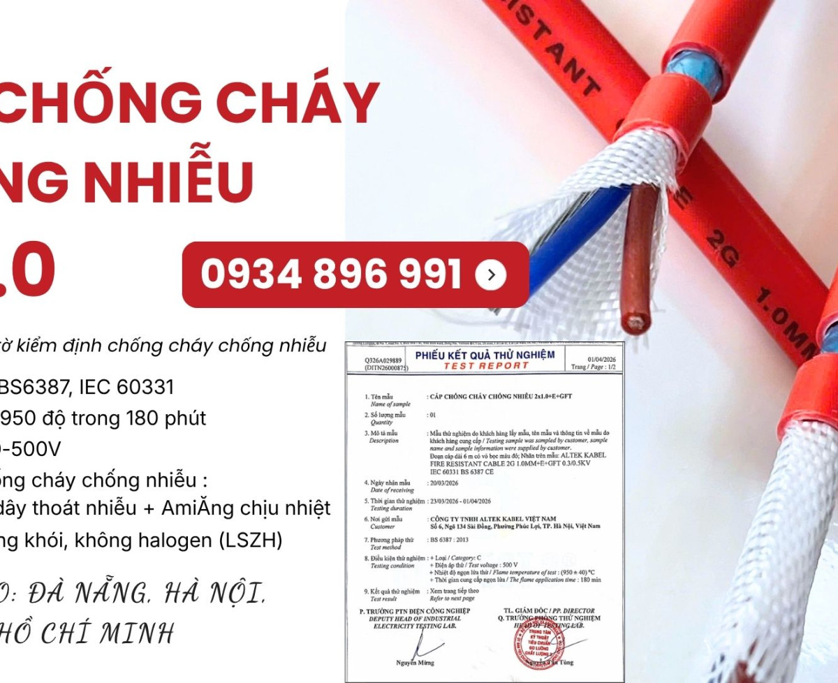 Cáp Chống Cháy Chống Nhiễu 2x0.75mm² – Sẵn Kho Khánh Hòa, Bình Định, Phú Yên