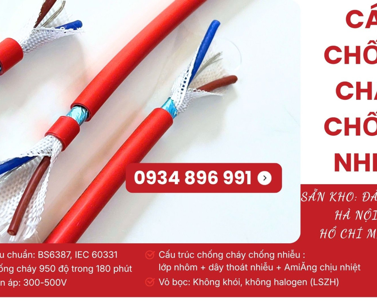 Cáp Chống Cháy Chống Nhiễu 2x0.75mm² – Sẵn Kho Khánh Hòa, Bình Định, Phú Yên