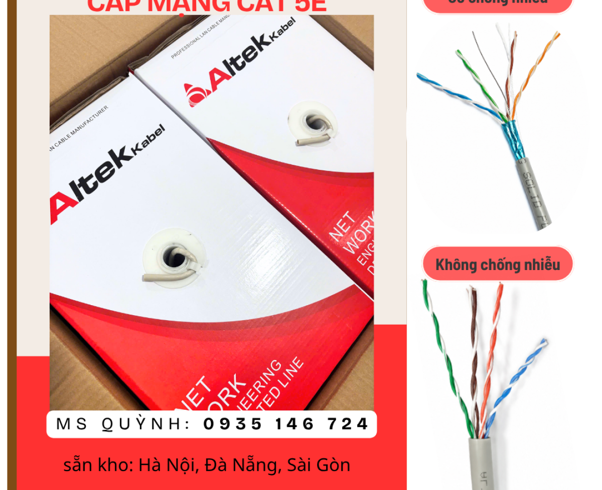 Cáp mạng cat 5e UTP5E Altek Kabel