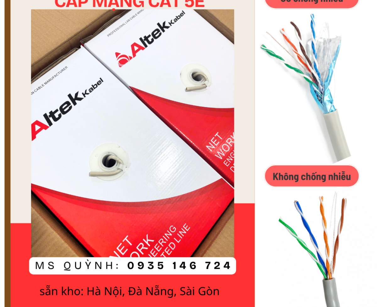 Cáp mạng cat 5e UTP5E Altek Kabel
