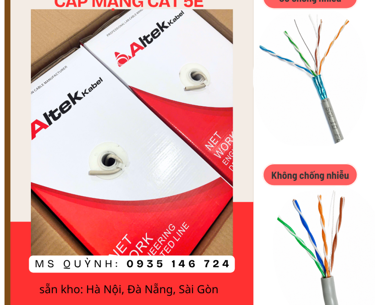 Cáp mạng cat 5e UTP5E Altek Kabel