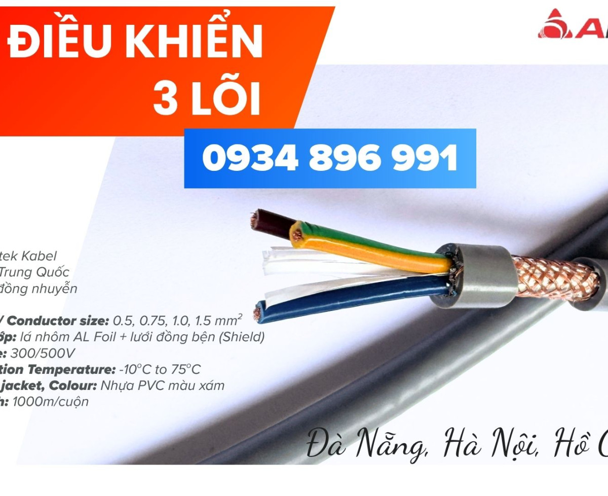 Cáp Tín Hiệu Chống Nhiễu 3x1.5 Quảng Bình, Quảng Nam, Quảng Ngãi