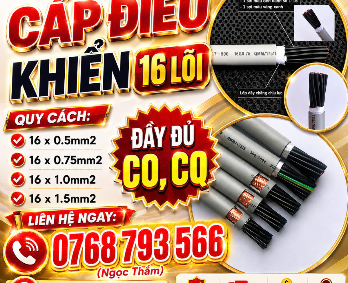 Cáp Điều Khiển ALTEK KABEL 16 Lõi 0.5mm2 - 1.5mm2