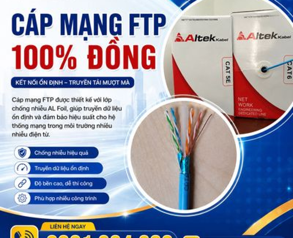 Cáp Mạng Cat5e & Cat6 Chống Nhiễu Altek Kabel Đồng Nguyên Chất 100%