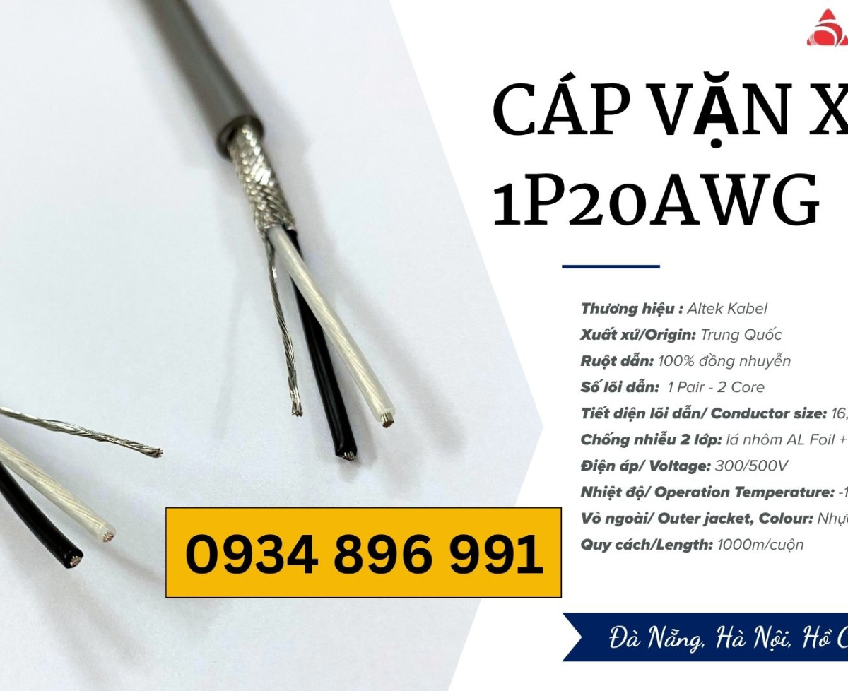 Cáp Chống Nhiễu 1 Pair 20 AWG – Giao Nhanh Hà Nội, Bắc Ninh, Hải Phòng