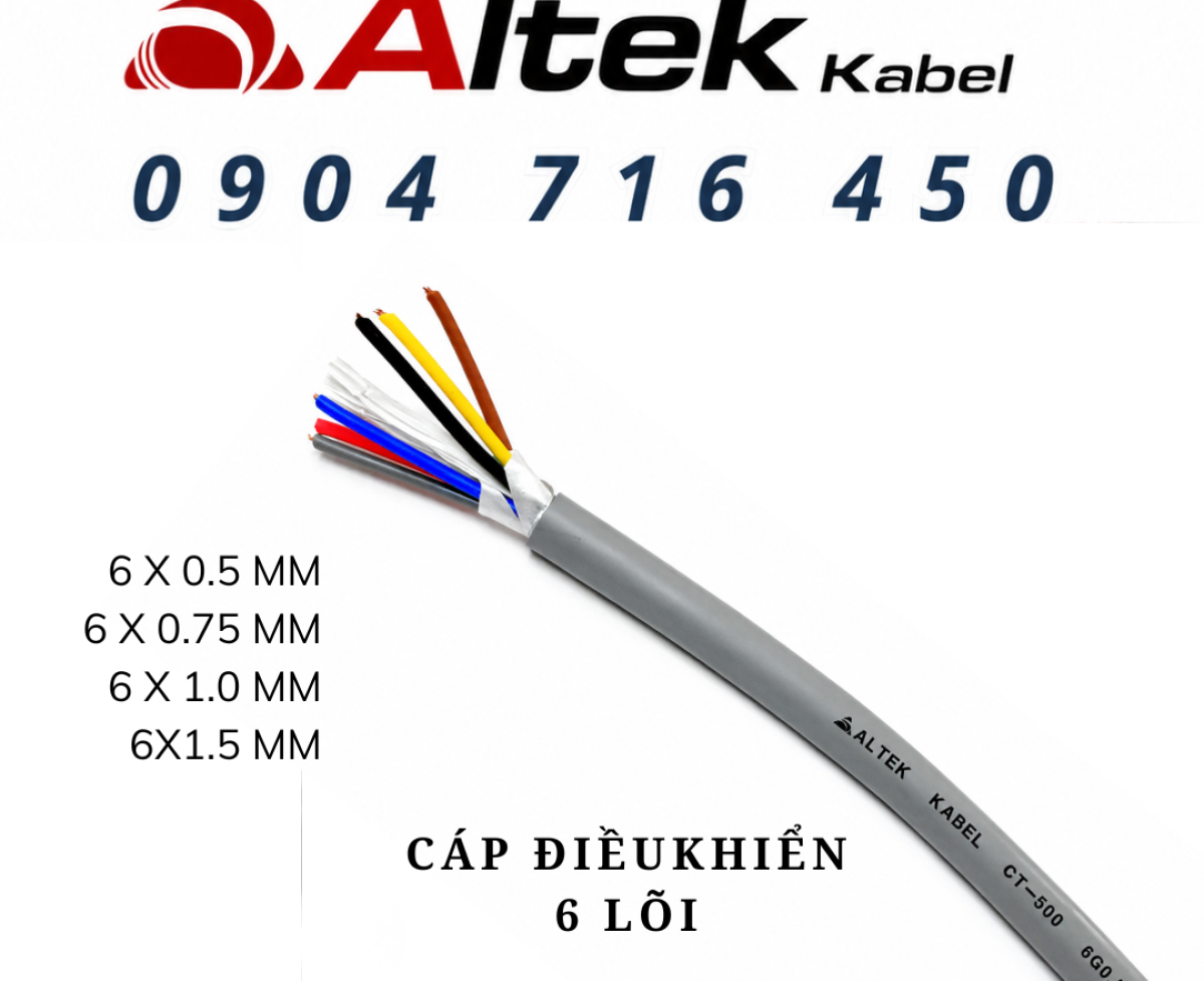 Cáp điều khiển 6 lõi Altek Kabel