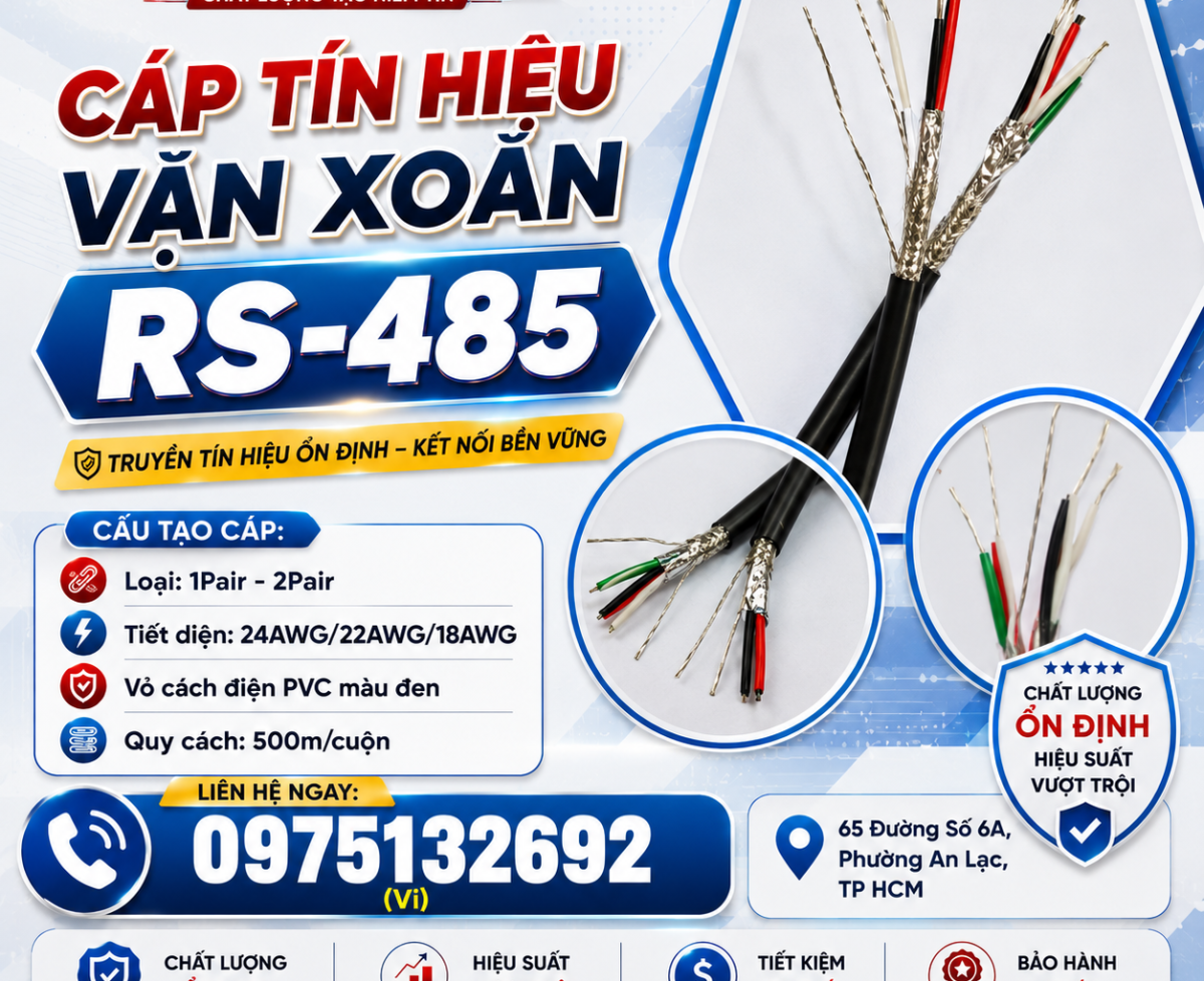 Cáp RS485 Altek Kabel – Truyền dữ liệu xa, chống nhiễu 2 lớp