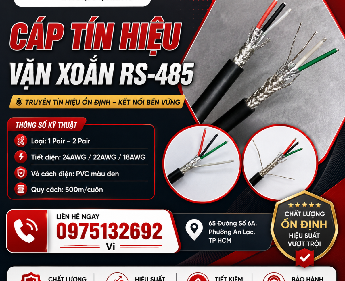 Cáp RS485 – Truyền dữ liệu cho hệ thống tự động hóa