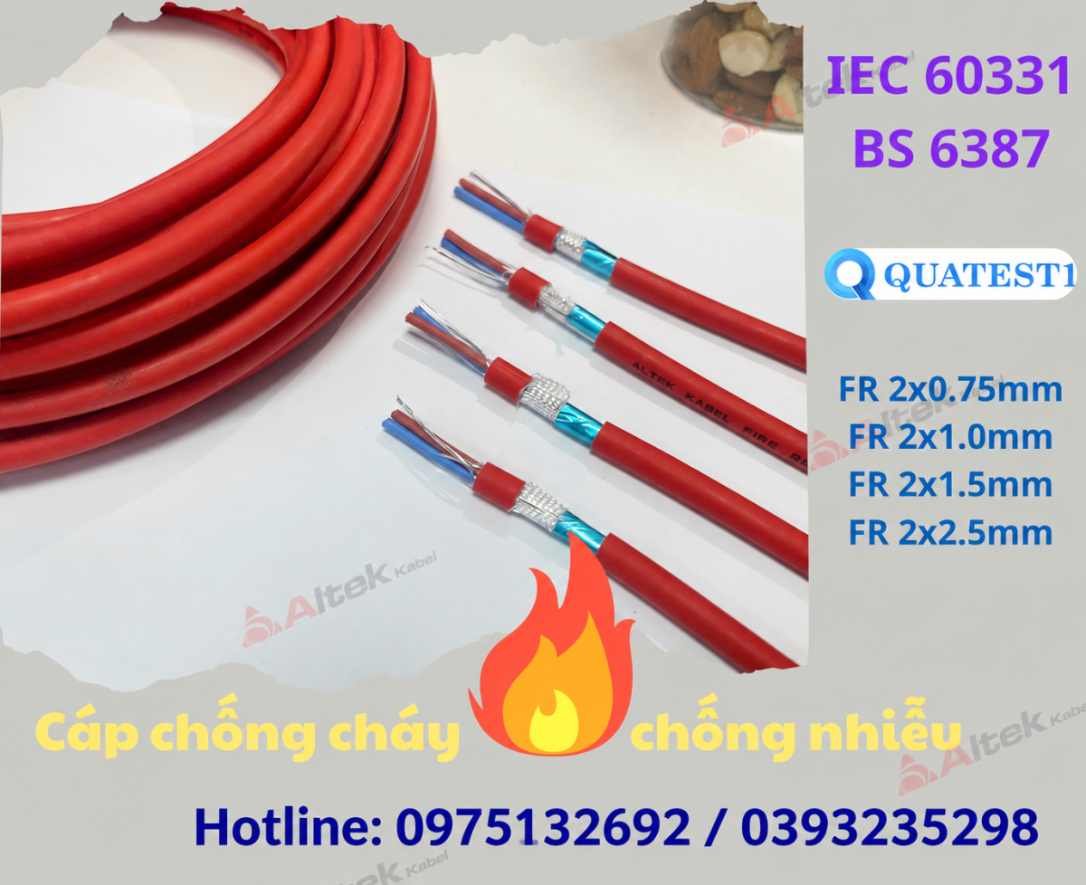 Cáp FR chống cháy chống nhiễu – Bảo vệ hệ thống trong tình huống hỏa hoạn