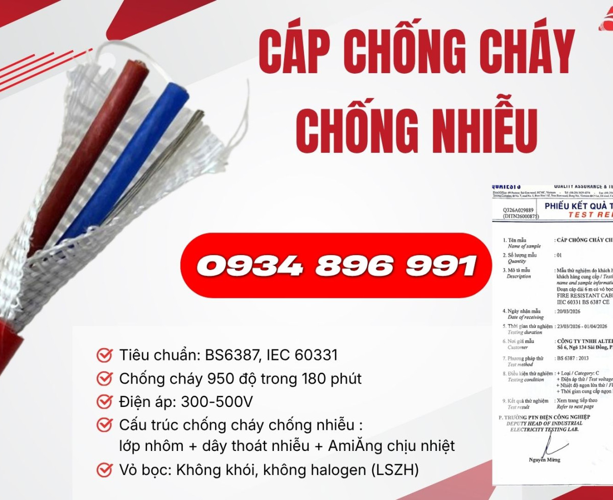 Cáp Chống Cháy Chống Nhiễu 2x1.0mm² Altek Kabel – Sẵn Kho Bắc Ninh, Hưng Yên
