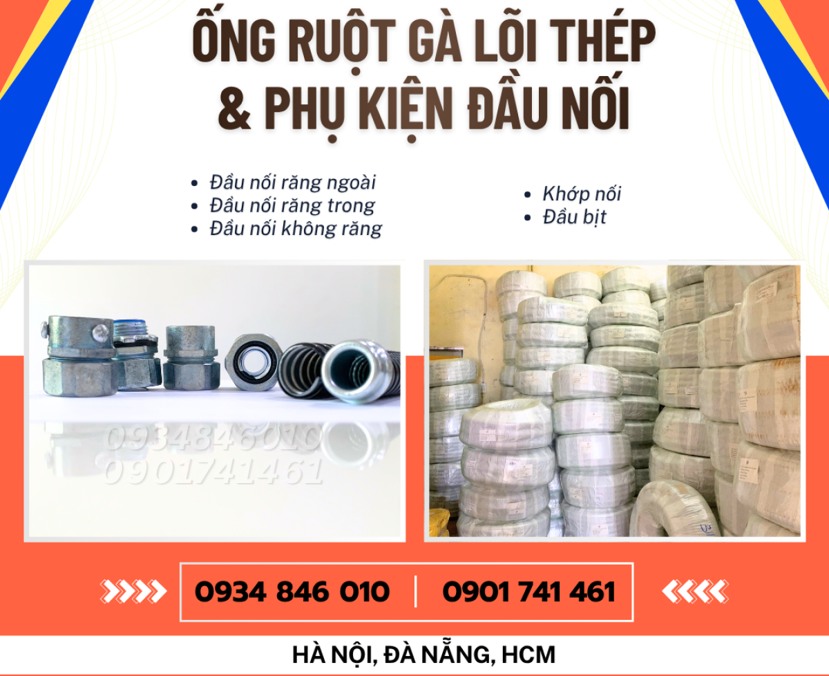 Ống ruột gà lõi thép D16, D20, D25, D32 sẵn Đà Nẵng, HCM, Hà Nội