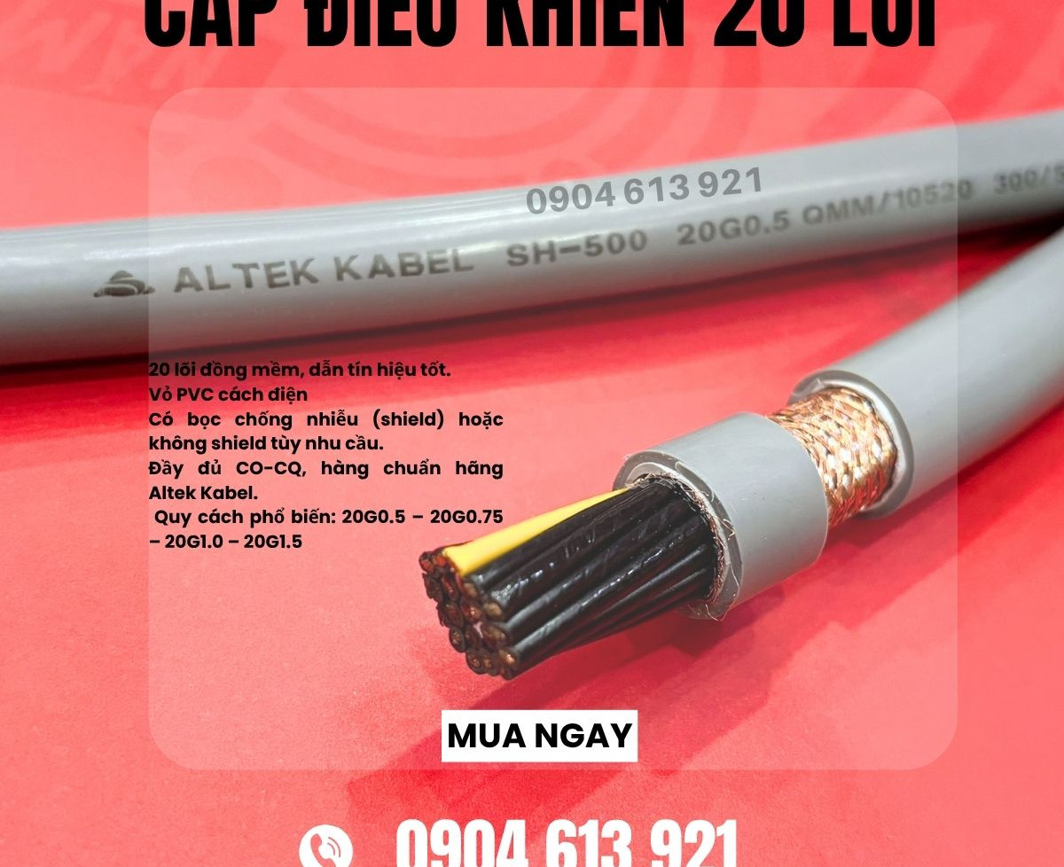 Cáp điều khiển chống nhiễu 20x1.0 Altek Kabel Hà Nội- Đà Nẵng, HCM