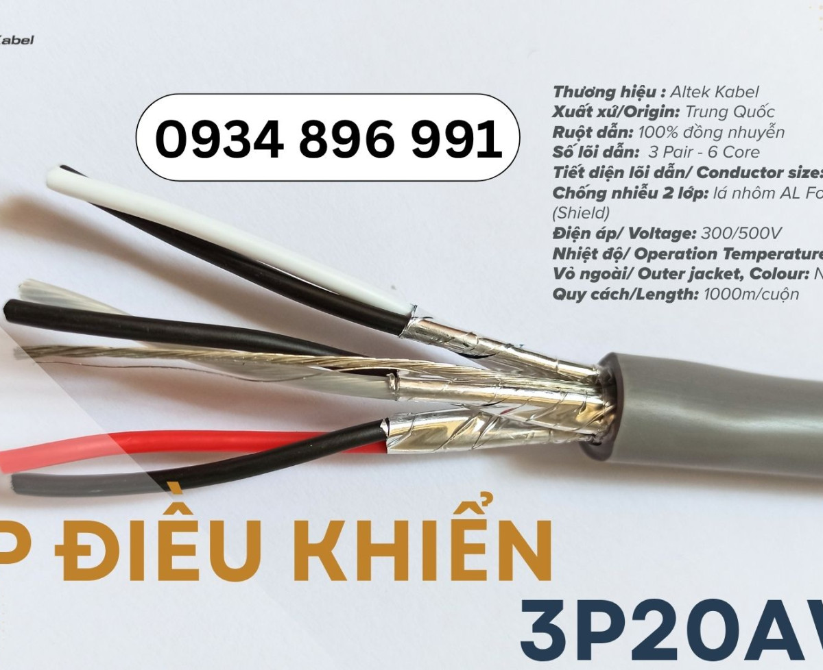 Cáp vặn xoắn 3 Pair 20 AWG – Giao ngay Nam Định, Thái Bình, Ninh Bình