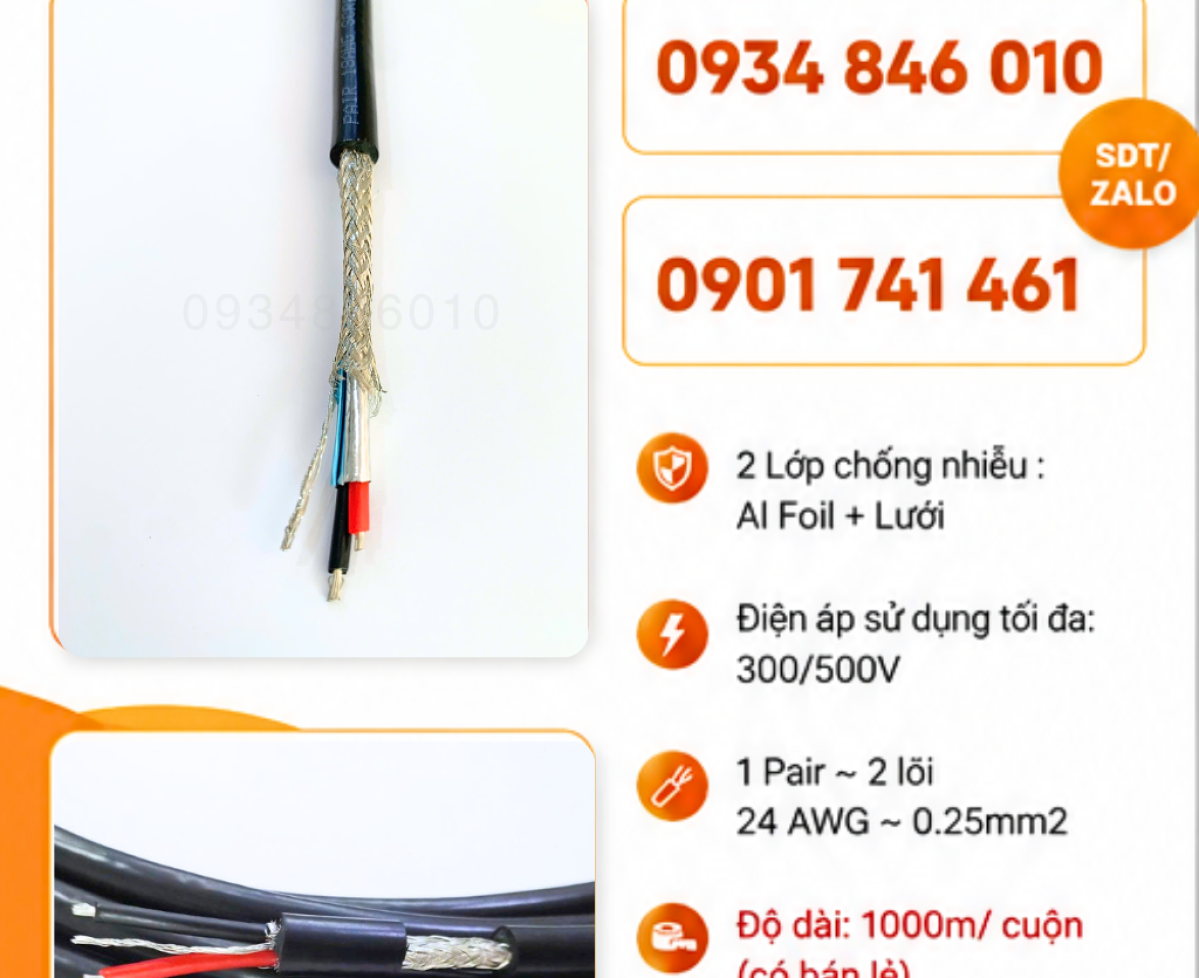 Giá cáp RS485 1 Pair 24AWG Altek Kabel chính hãng