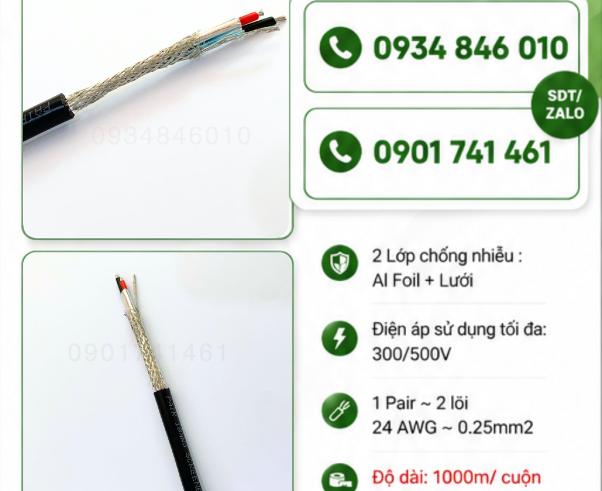 Giá cáp RS485 1 Pair 24AWG Altek Kabel chính hãng