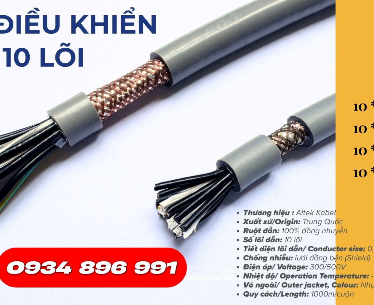 Cáp tín hiệu 10x1.5mm² Altek Kabel – Ship nhanh Bình Dương, Bình Thuận, HCM