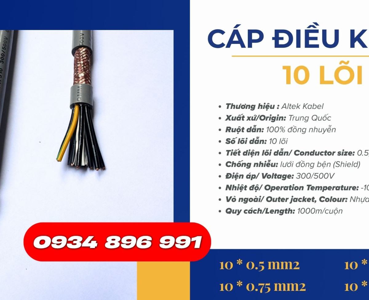 Cáp tín hiệu 10x1.5mm² Altek Kabel – Ship nhanh Bình Dương, Bình Thuận, HCM