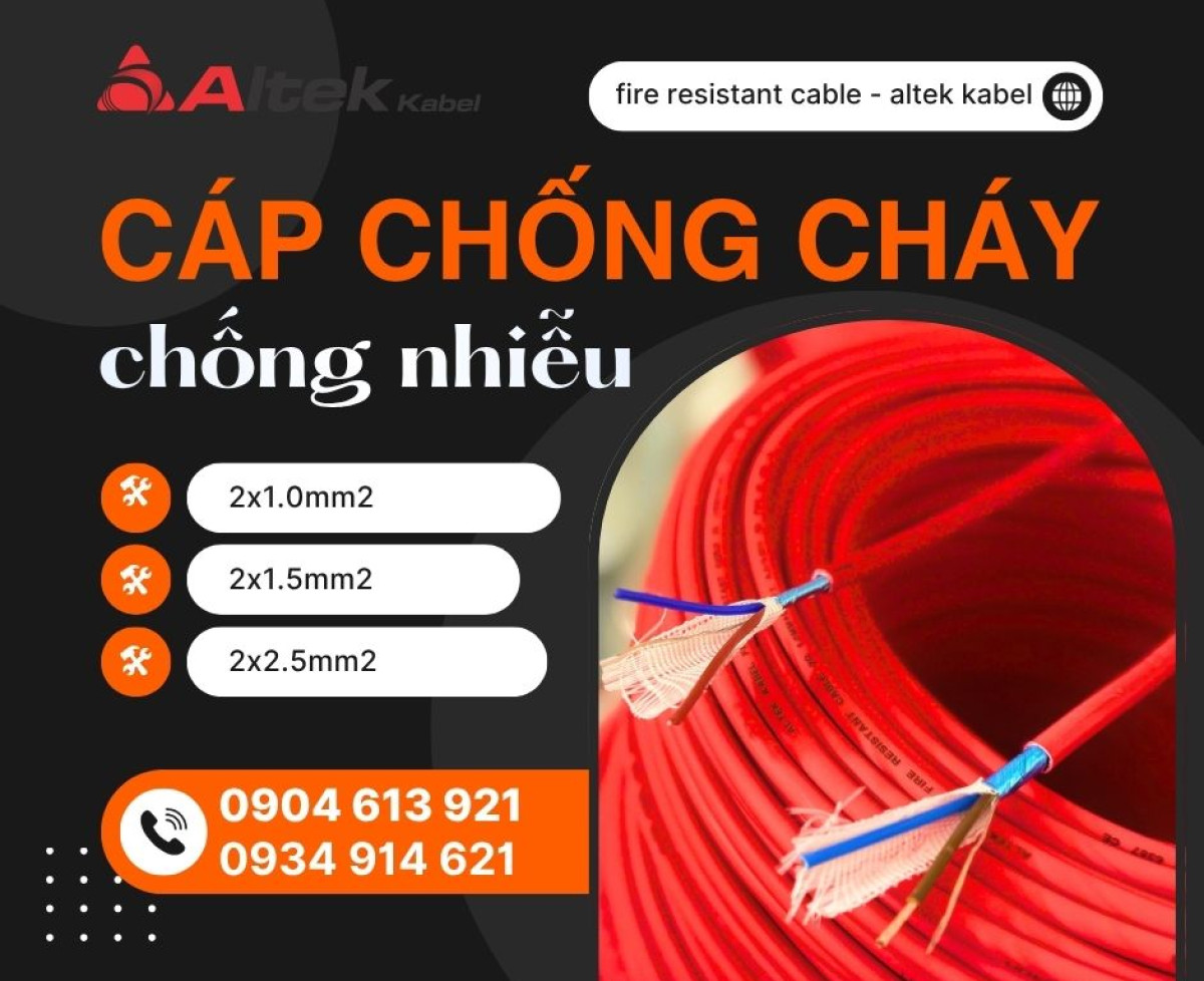 Cáp chống cháy chống nhiễu 2x1.5 - Cáp báo cháy PCCC