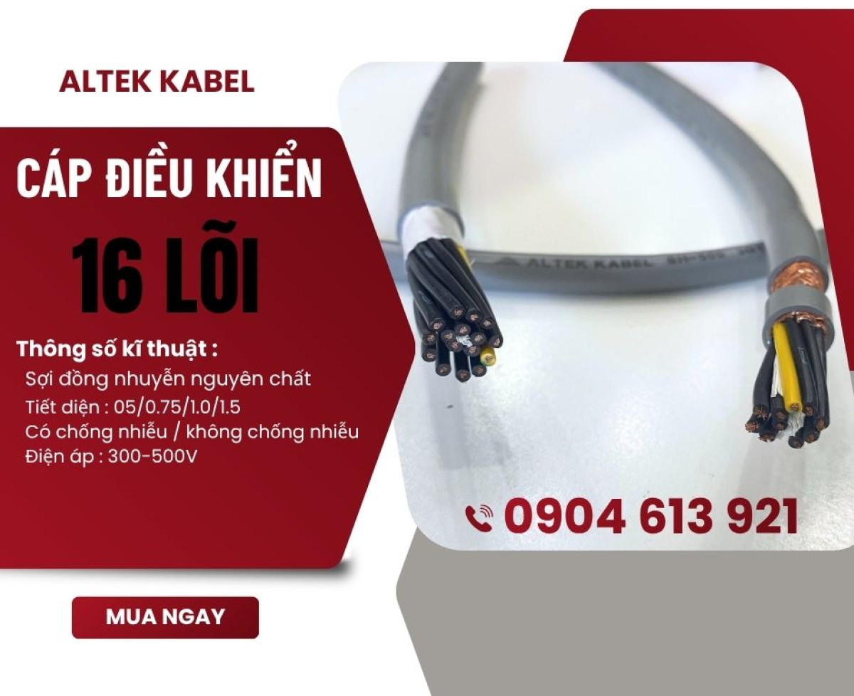 Cáp Điều Khiển 16 Lõi Altek Kabel – Chính Hãng, Chất Lượng Cao