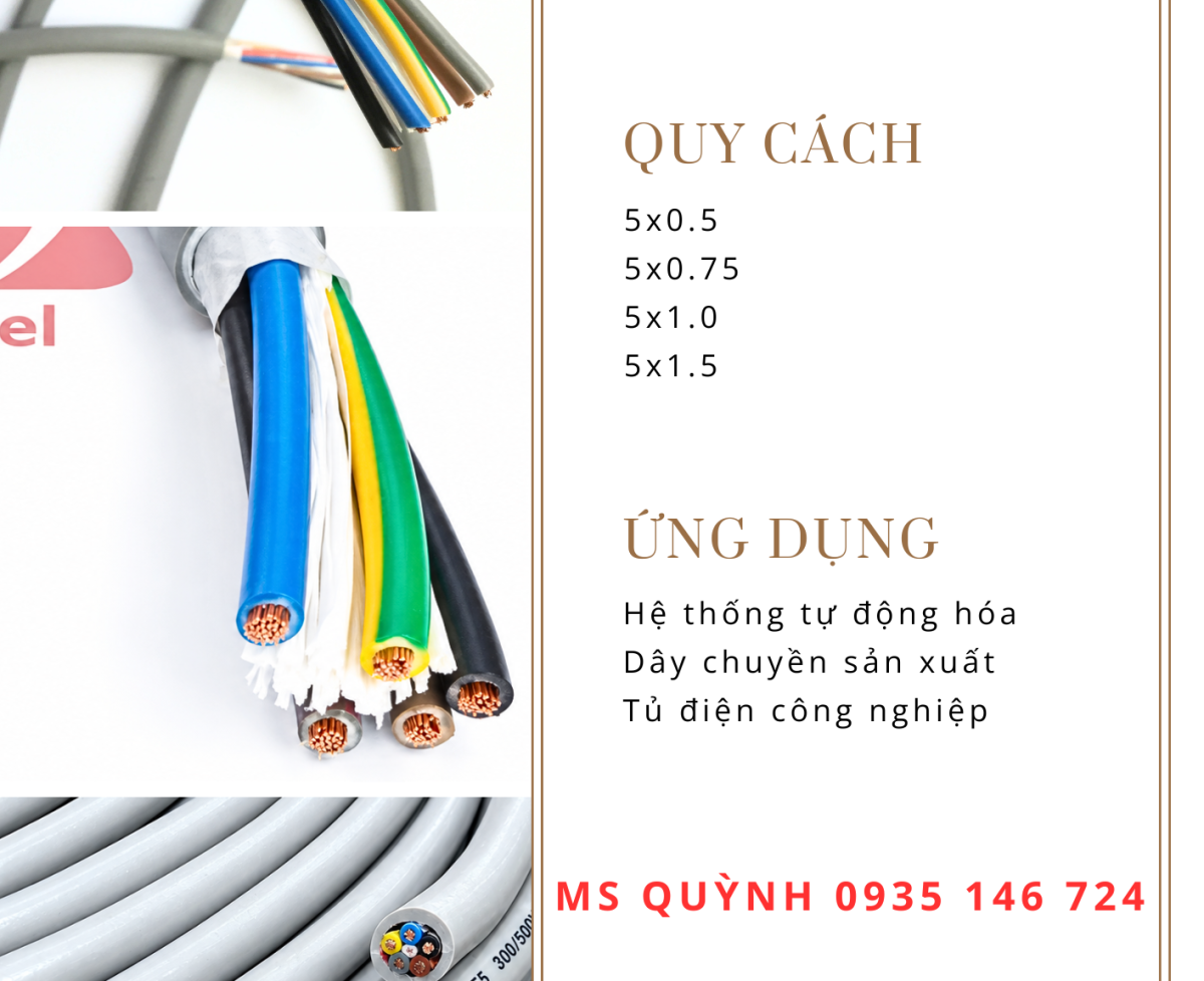 cáp điều khiển altek kabel 5x0.5, 5x1.0, 5x0.75
