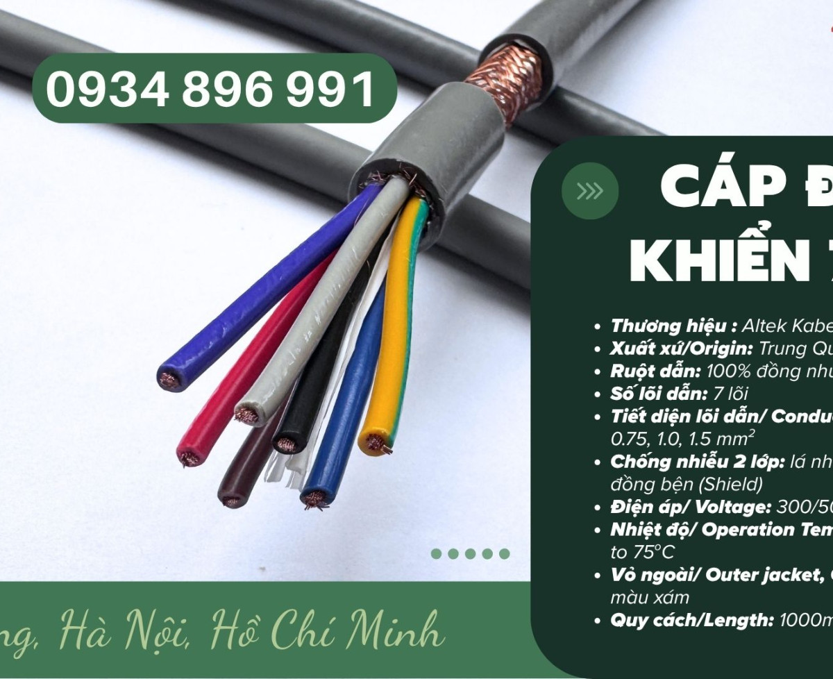 Cáp Điều Khiển 7 Lõi Chống Nhiễu Altek Kabel Giá Tốt – Sẵn Kho Đà Nẵng, Huế, TP.HCM, Hà Nội